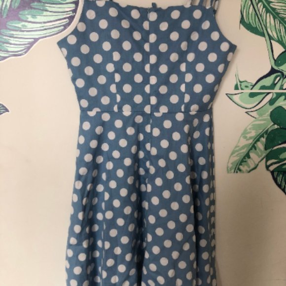 COPY - Blue and white Polka Dot Dress - Picture 3 of 3